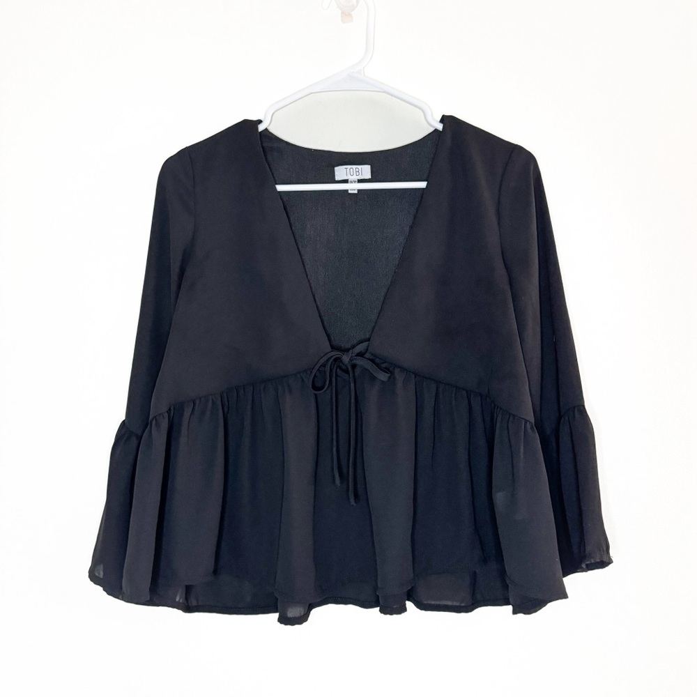 Tobi Bell Sleeve V-Neck Blouse